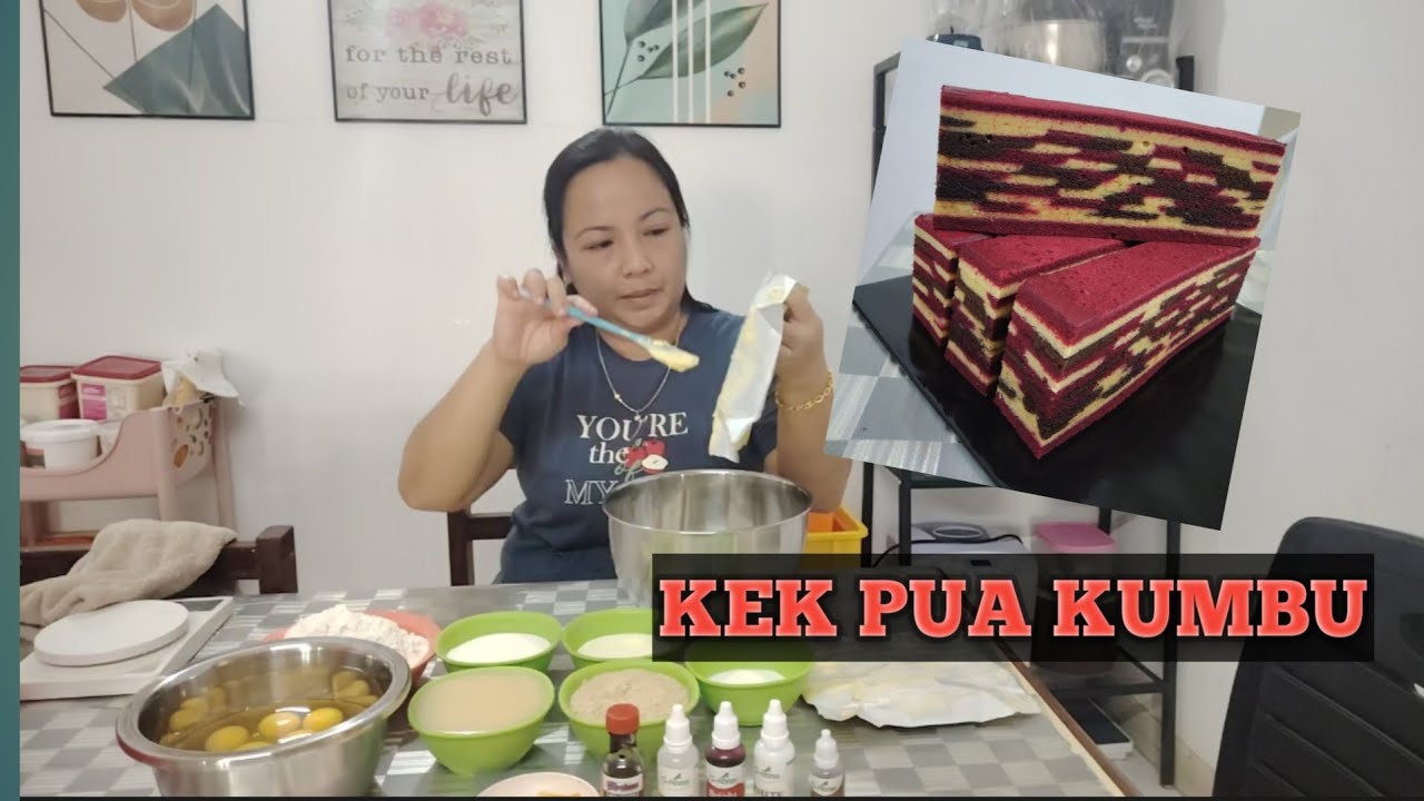 Cara buat Kek lapis pua kumbu