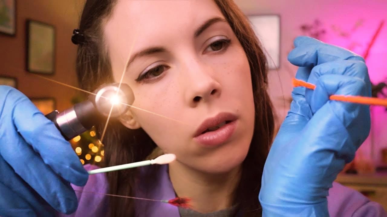 ASMR Relaxing EAR CLEANING 👂- But Somethings Wrong!  (Soft Spoken)