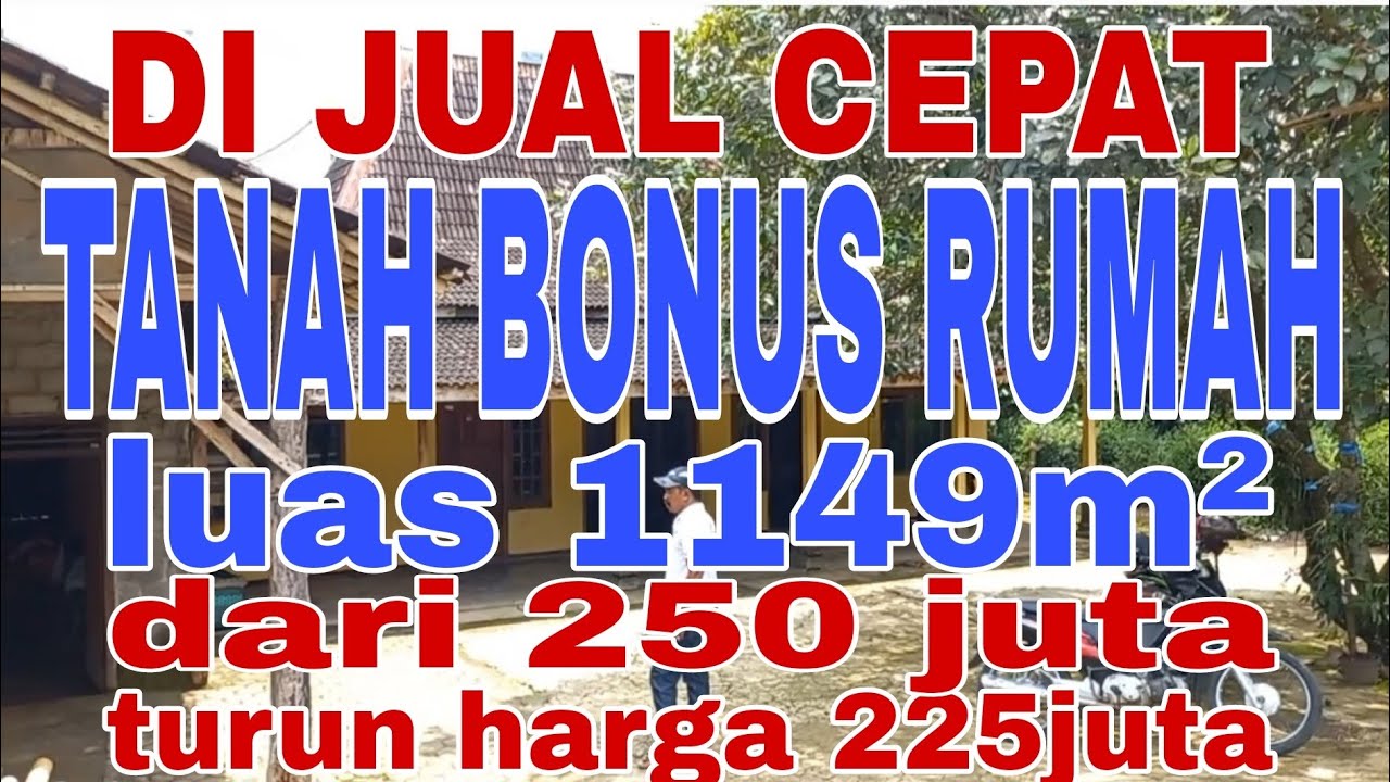 (SOLD OUT) DI JUAL CEPAT TANAH BONUS RUMAH SIAP HUNI LUAS 1149M² HARGA 250 JUTA@Cah Ngarit Property