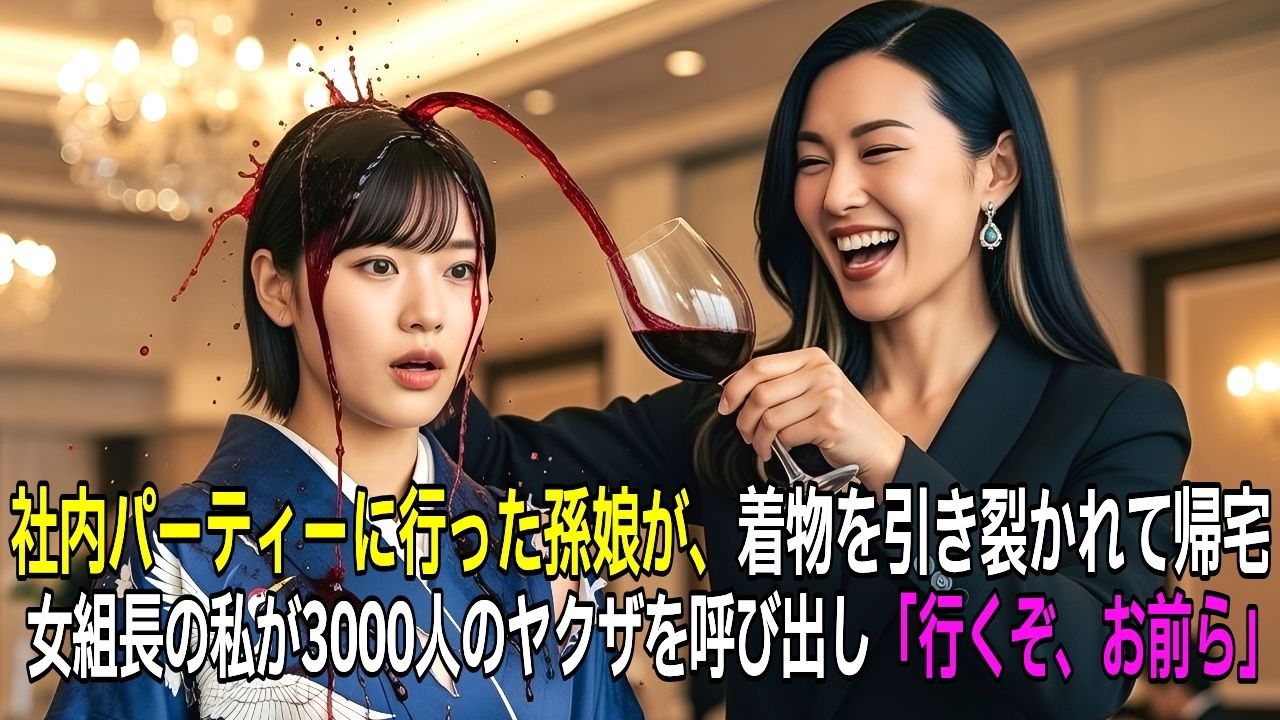 「社内パーティーに行った孫娘が着物をボロボロに引き裂かれて帰宅  女組長の私が3000人のヤクザを呼び出し「行くぞ、お前ら」【感動する話】【朗読】