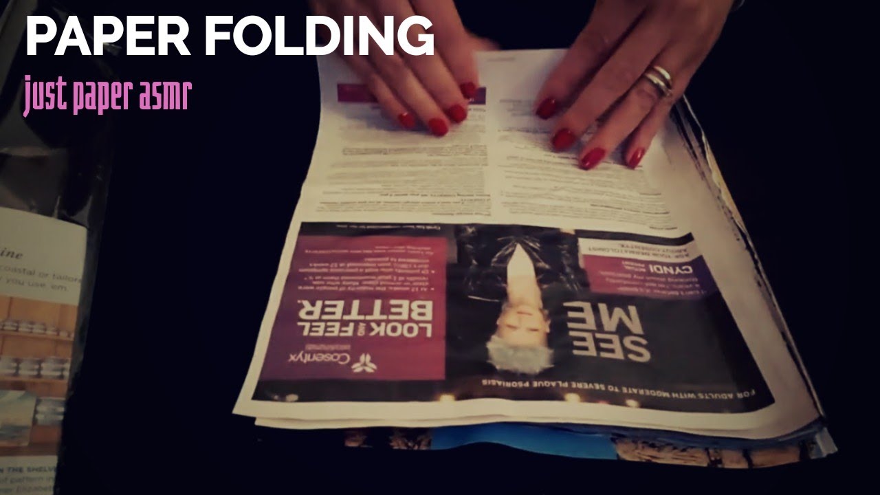 ASMR || Folding Paper || Water Damaged Magazine Pages || Sleep and Relaxation || No Talking
