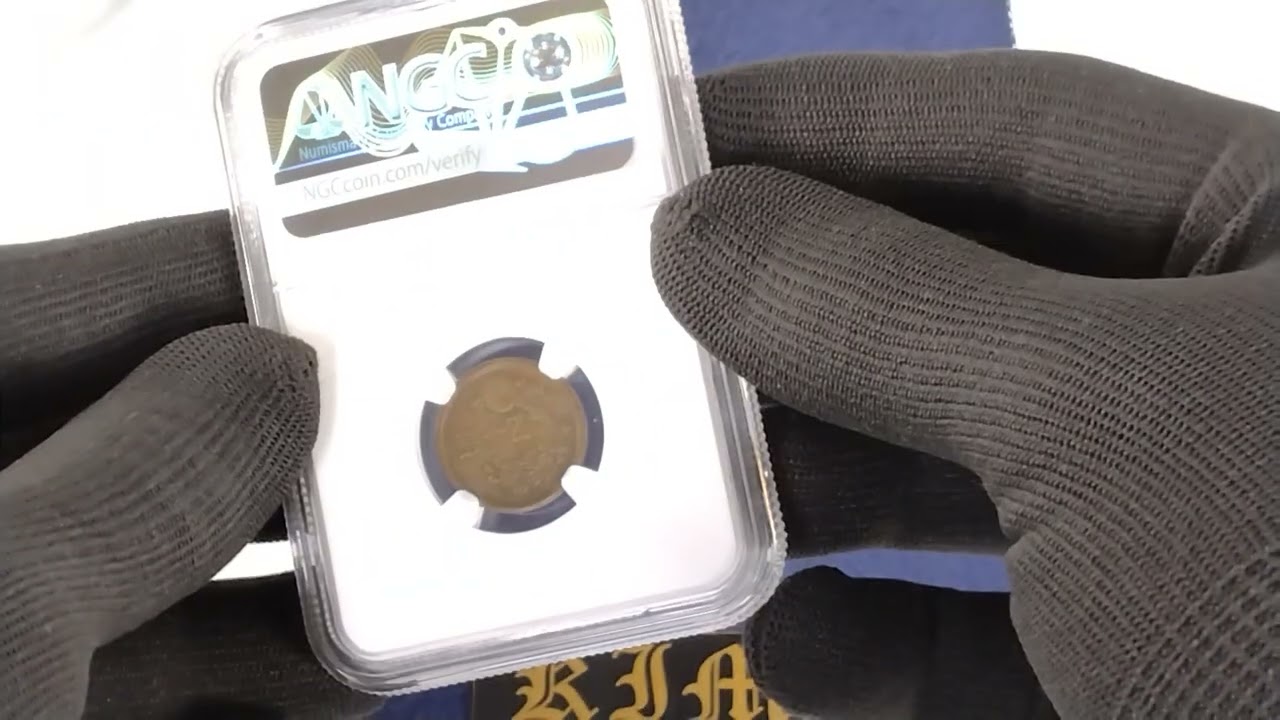 NGC 50 Sen Showa 22 (1947) MS62 Obvrse Lamination Cert 8430237-007NGC 小型五十銭黄銅貨 50銭 昭和二十二年 22年 1947年