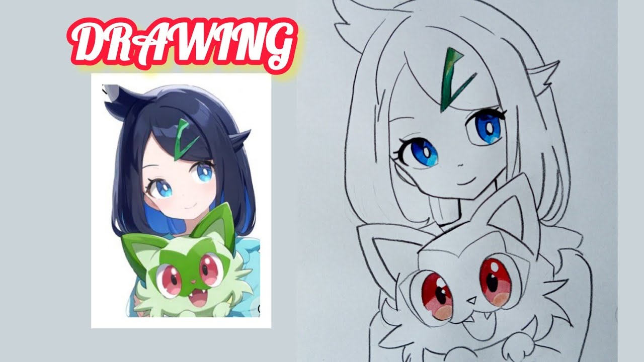 How to draw Liko from the Pokémon Horizons anime||LikoPokemon||Anime drawing||sketck anime|painting 