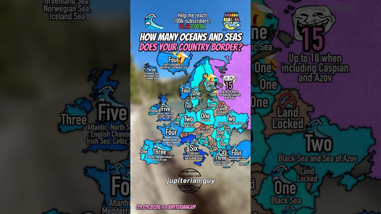 Sea/Ocean Borders #map #geography #shorts