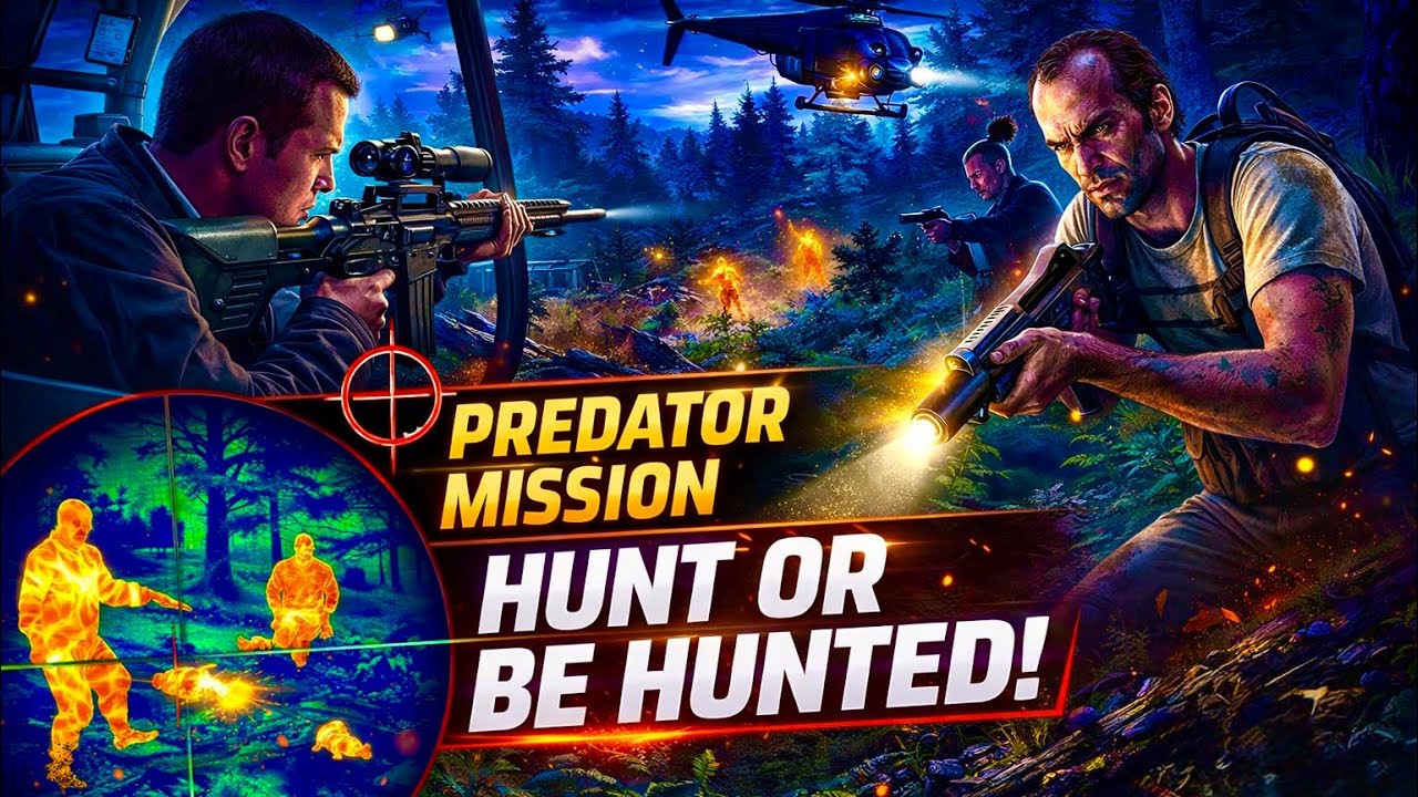 GTA 5 Story Mode – Predator Mission | Night Forest Manhunt & Thermal Sniper Action (PS5)