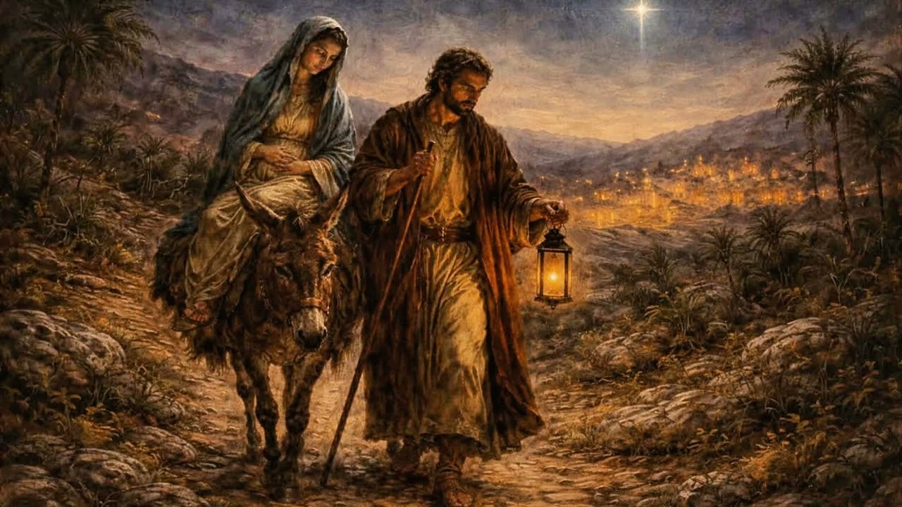Journey to Bethlehem | Peaceful Christmas Journey Screen Saver | Vintage Digital Painting Art For TV