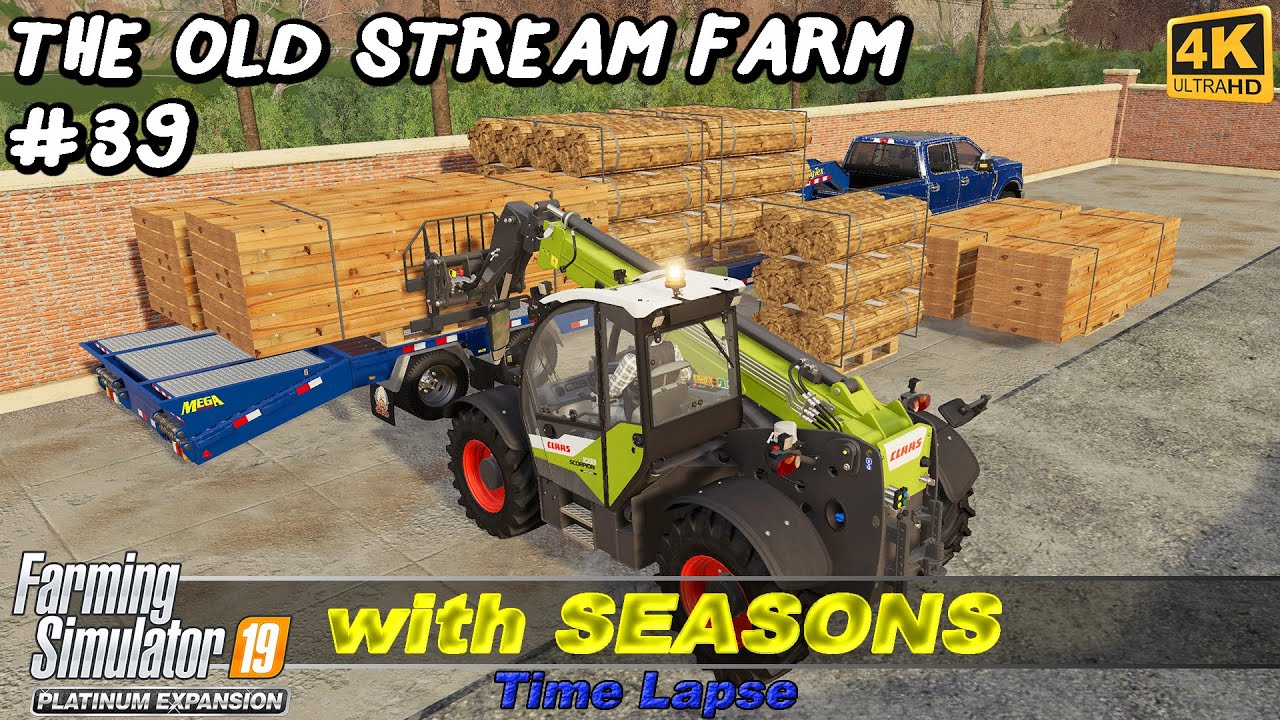 Selling produce, logging & transporting timber to sawmill | The Old Stream Farm #39 | FS19 Timelapse