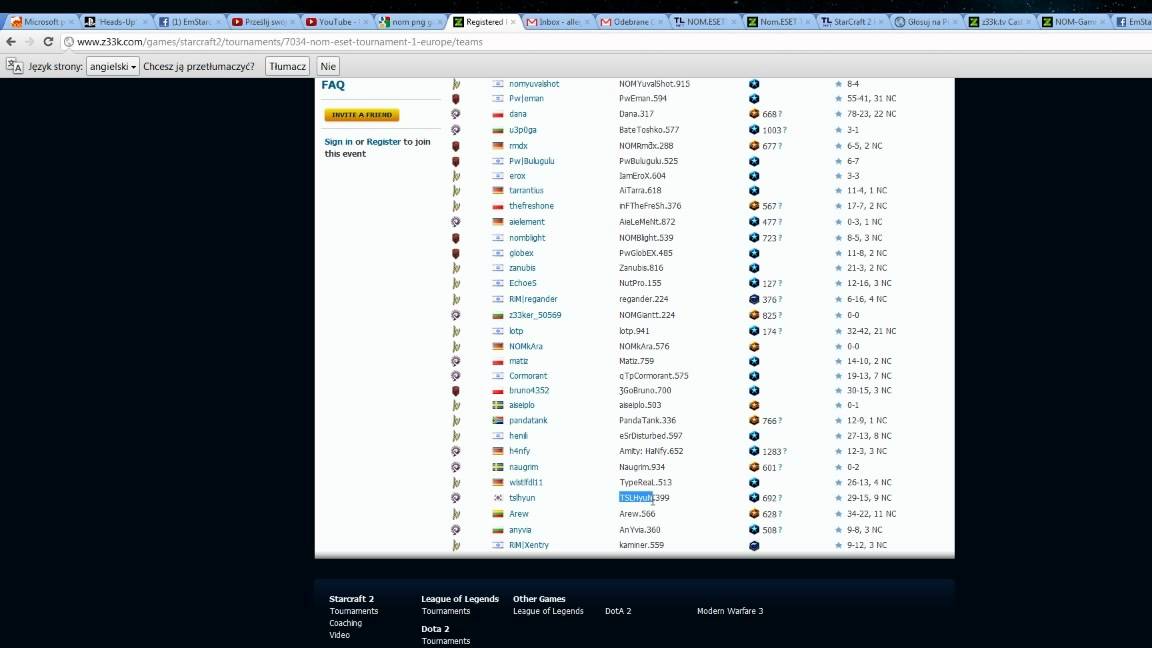 Czwartek 18:30 | NOM.Eset Torunament | EmSc2Tv