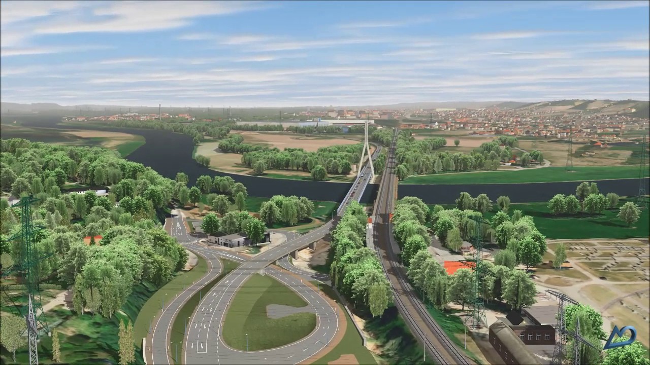 B 6n, Dresden-Cossebaude, Visualisierung (&Uuml;berflug)
