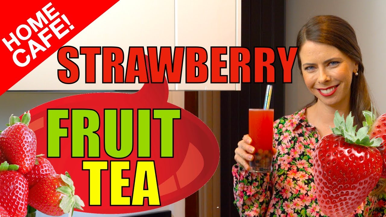Strawberry Fruit Tea ~ At Home Recipe Using Syrup