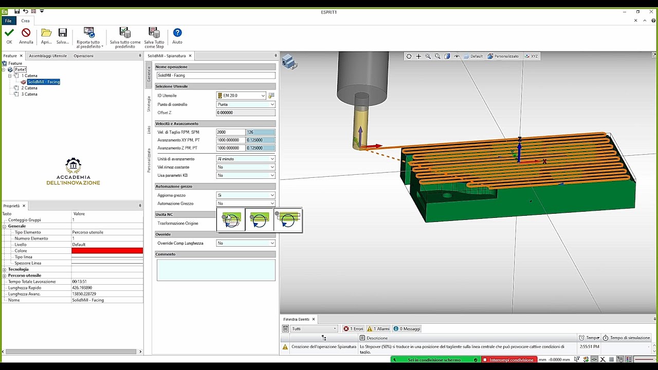 (Esprit CAM) Feature, parte 1: catene - Corso programmazione CAD/CAM