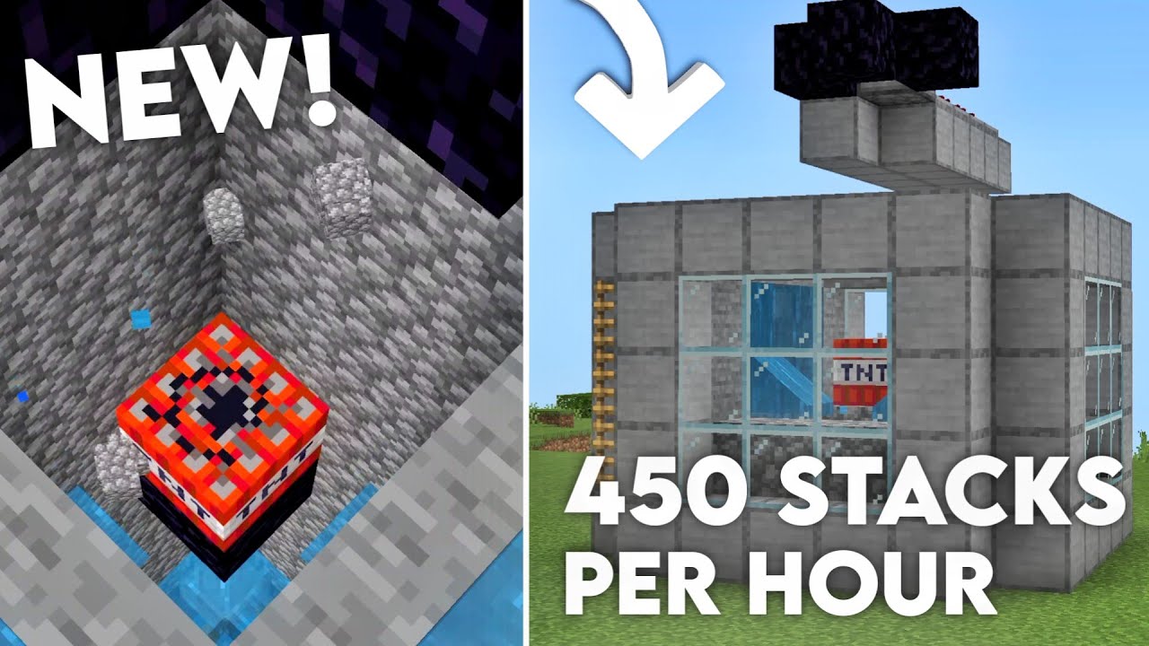Minecraft Bedrock- FULLY AUTOMATIC Cobblestone Farm TUTORIAL 1.21+
