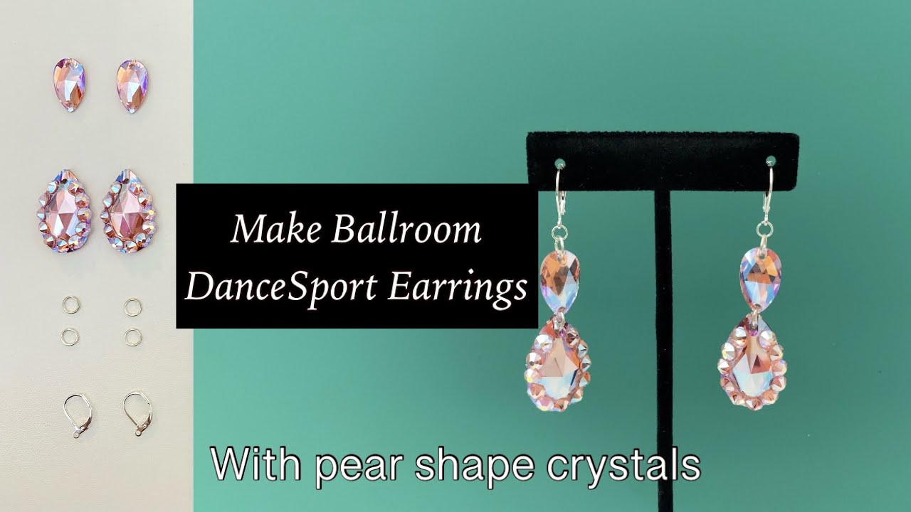 How I make Ballroom DanceSport earrings with sew on crystals @Letsmakedancecostumes