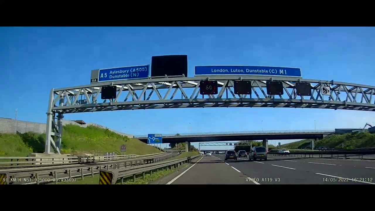 UK Motorways - Luton - M1 J12 to J10