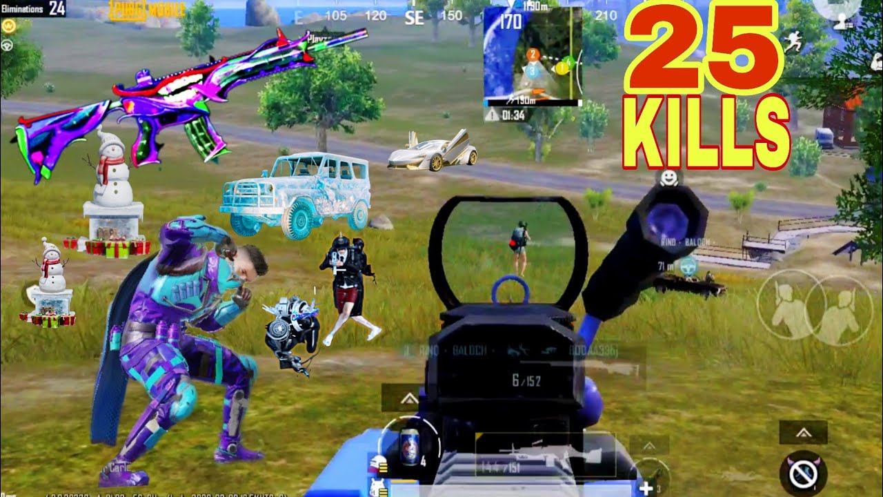 25 KILLS 😍 NEW BEST LOOT GAMEPLAY with/M24+M249 😈 Pubg Mobile 