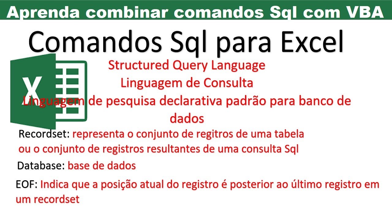 Comando Sql para Excel #1 | Programador Excel VBA