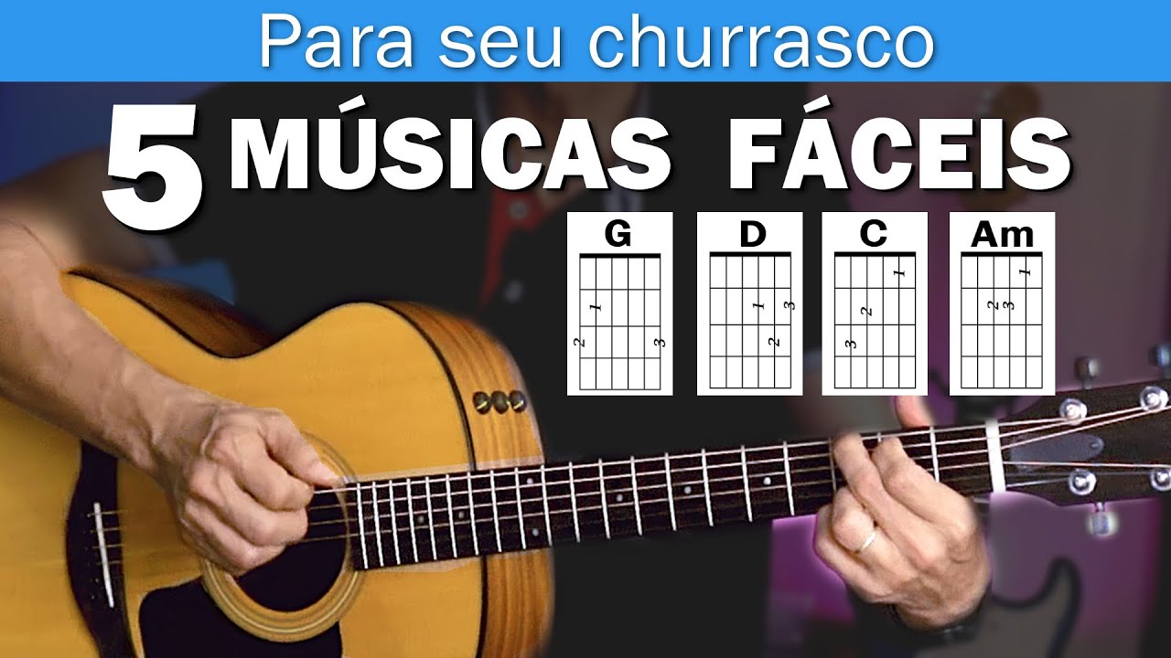 5 MÚSICAS  FÁCEIS para animar seu CHURRASCO - Prof. Sidimar Antunes🎸
