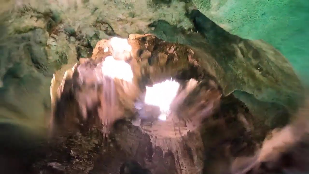 Entering Thunderball Grotto in the Exumas