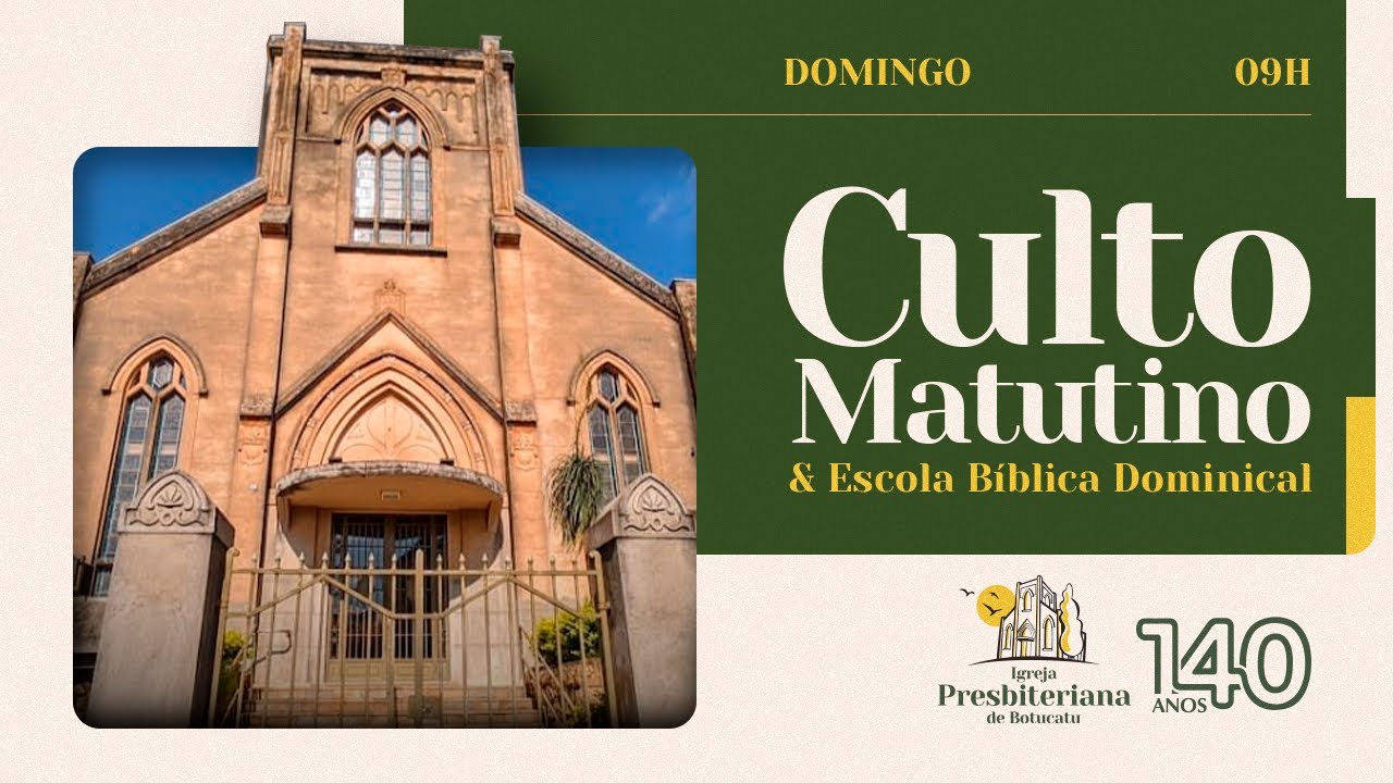 Culto Matutino e Escola Bíblica Dominical 15/02/2026 - 09:00