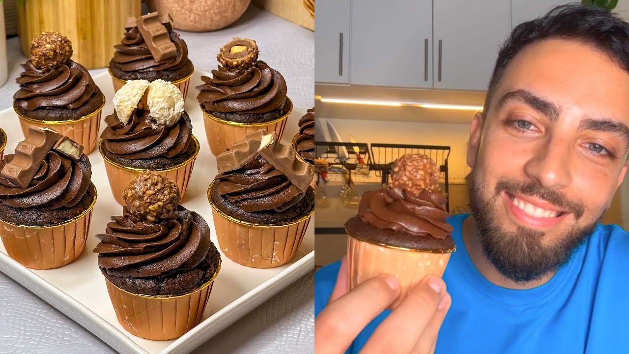 كاب كيك كلو شوكولا 🍫🤤 خفيف بنين و بتزيين راقي يليق للمناسبات 🥰