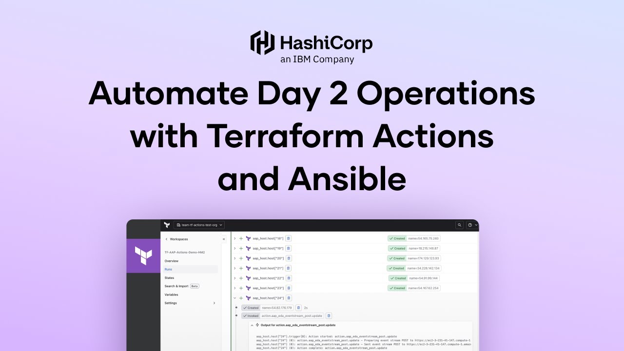Automate Day 2 Workflows with Terraform Actions and Ansible
