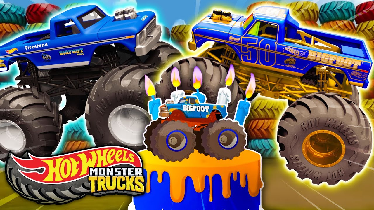 Hot Wheels Monster Trucks | Bigfoot's BIG Birthday Bash!