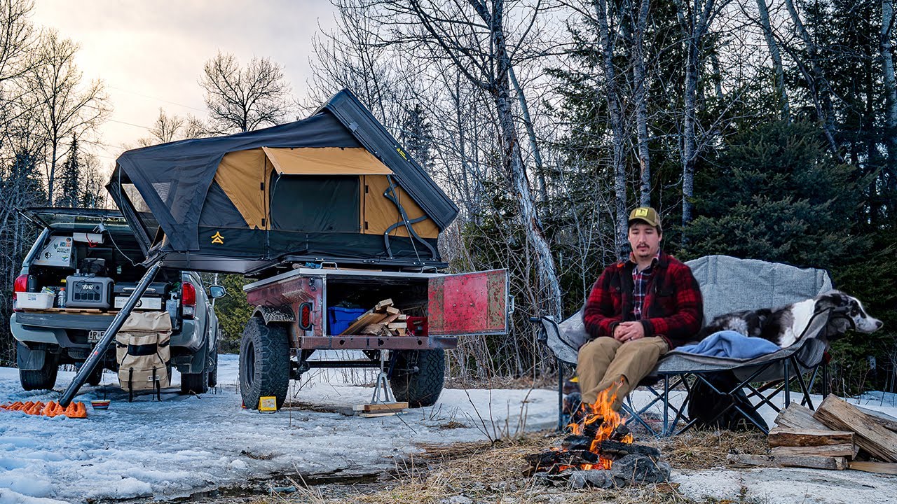 SOLO Camping in Snow with my DIY Overland Camper