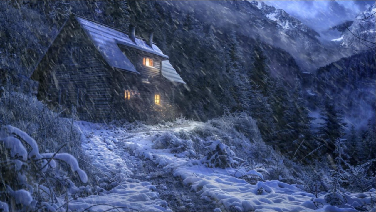 SLEEP IN SECONDS | Cozy Cabin Ambience | Brutal Winter Storm | 1 Hour White Noise