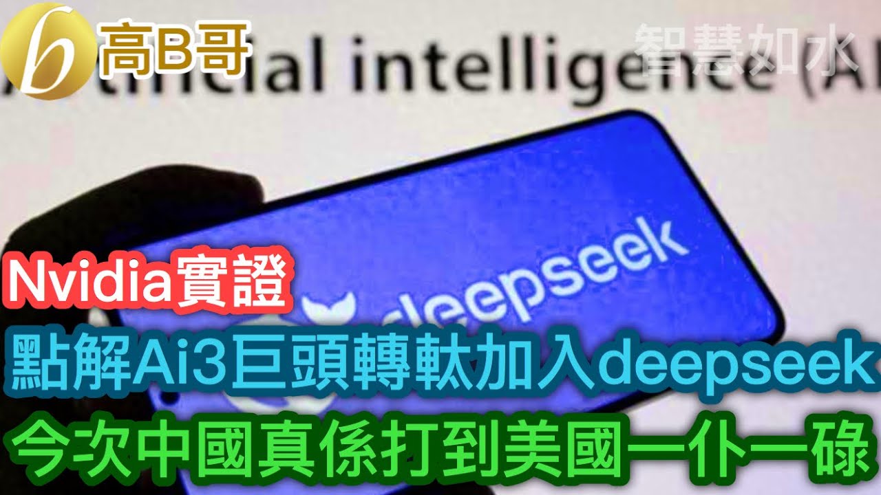 Nvidia實證 點解Ai 3巨頭轉軚加入Deepseek 今次中國真係打到美國一仆一碌［智慧如水 - 高B哥 GBG］ 20250203