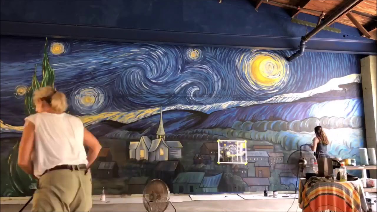 Warehouse Starry Night Mural Time Lapse