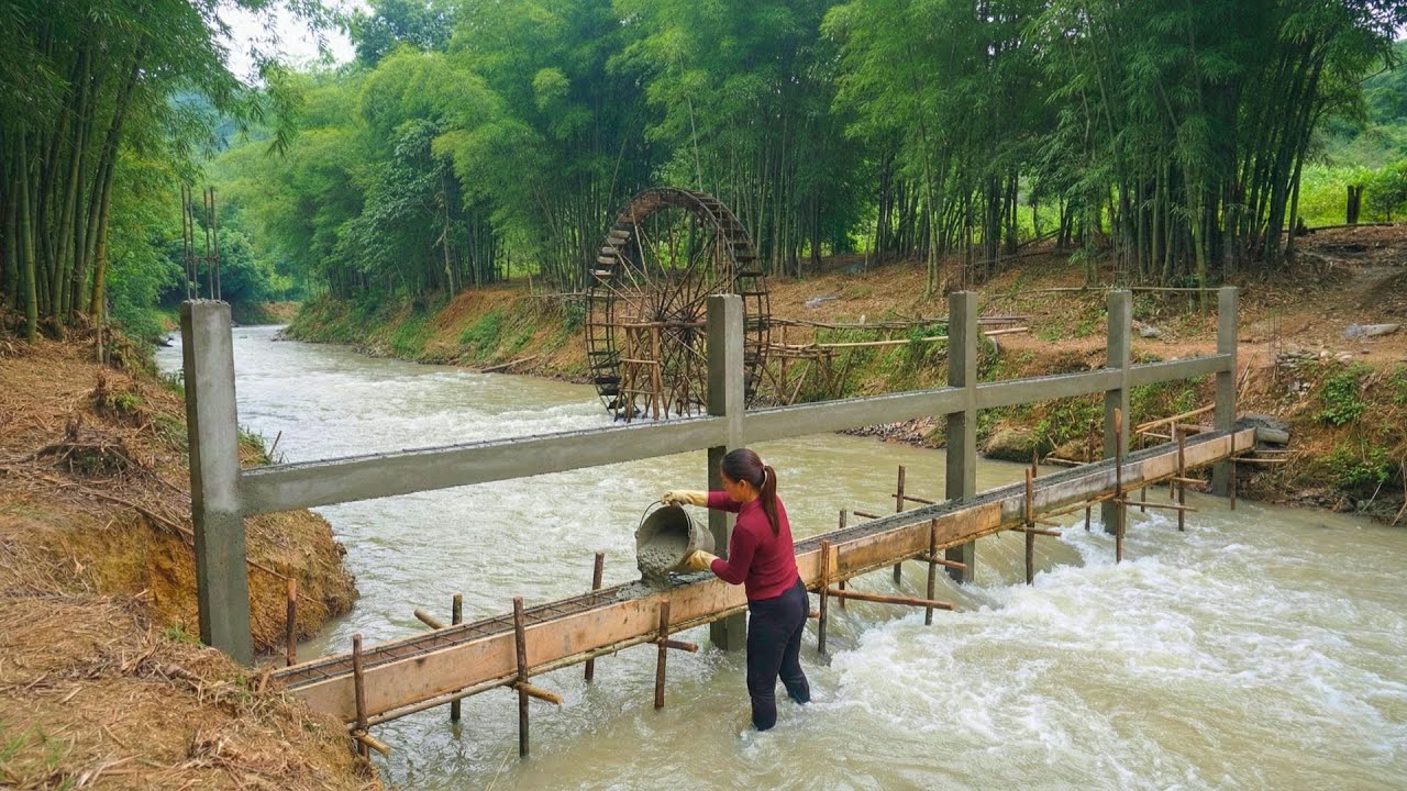 TIMELAPSE – Building A Strong Barrier System To Protect The Water Wheel Before The Rainy Season