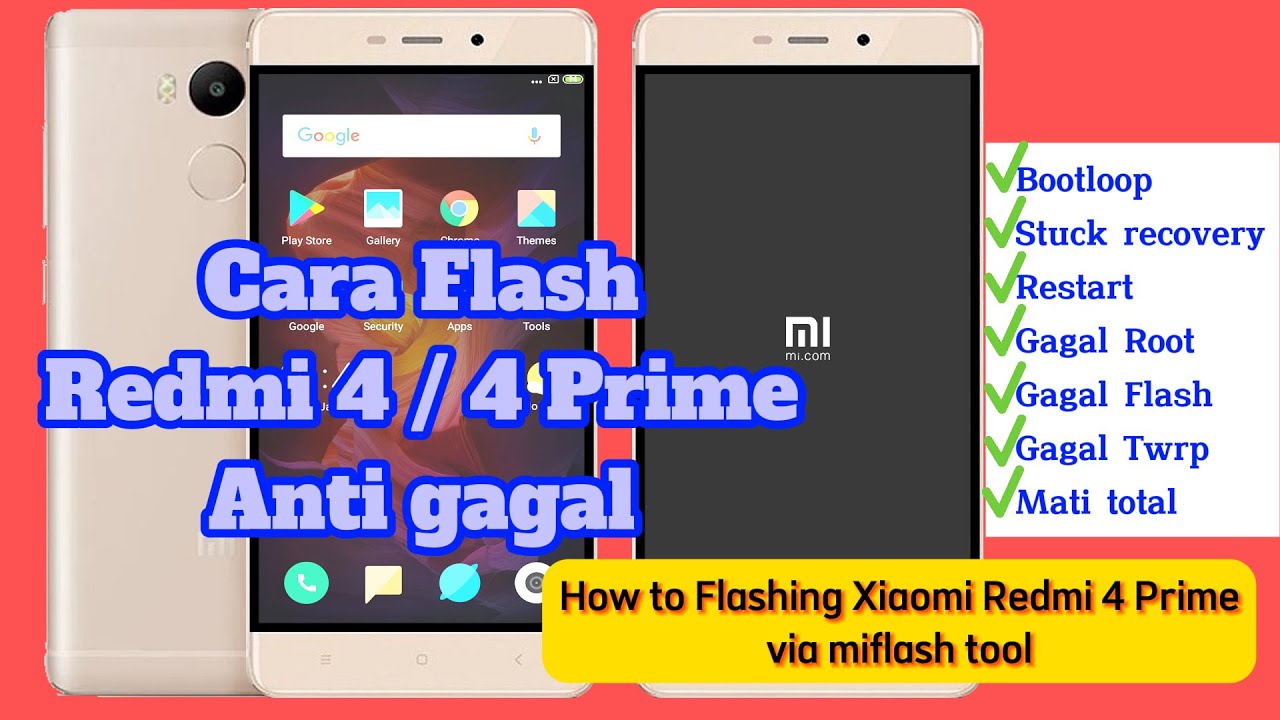 Cara Flash redmi 4 prime - Hp bootloop mentok logo restart restart atau mati tolal bisa normal lagi