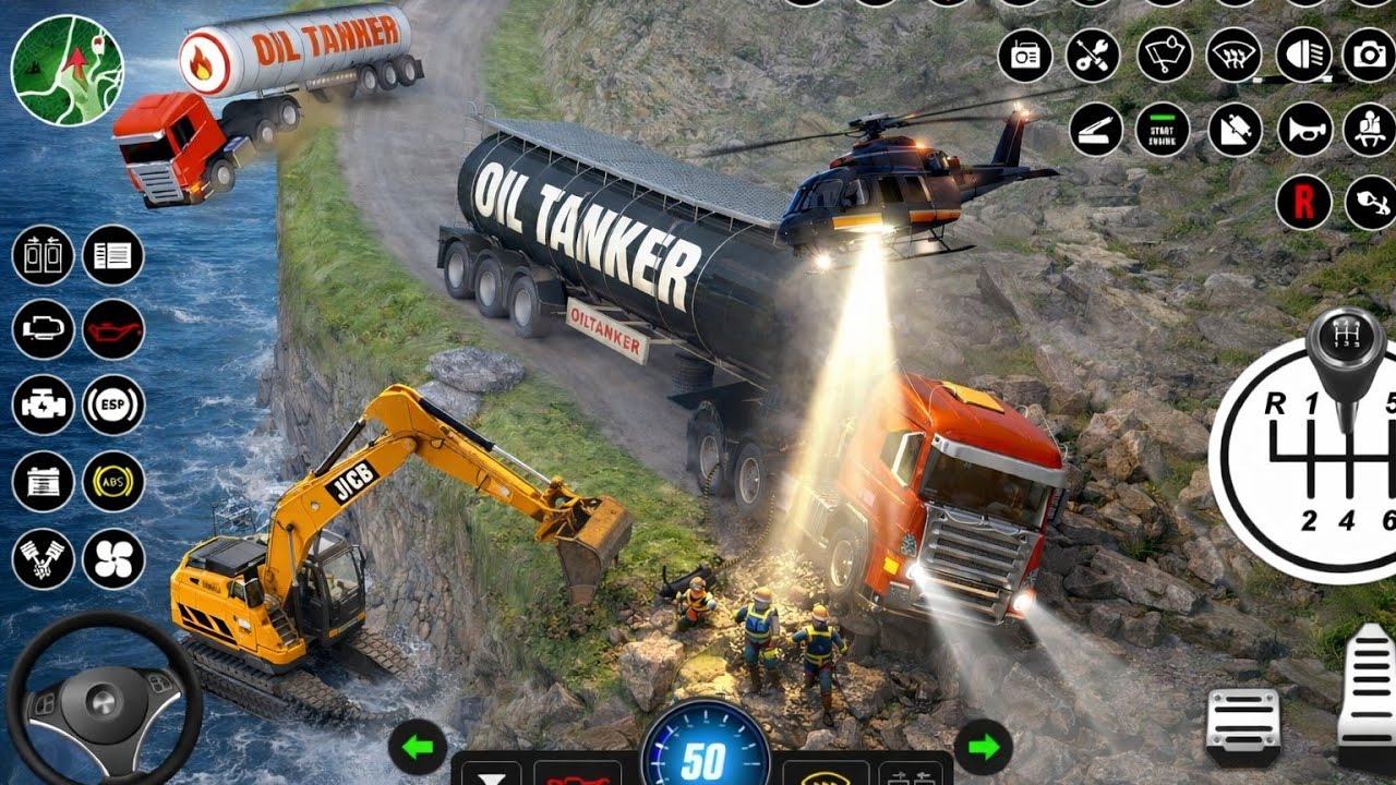 Cliff Road Tanker Accident 😱 Realistic Truck Simulator Dangerous Oil Tanker Rescue on Mountain Road🚧