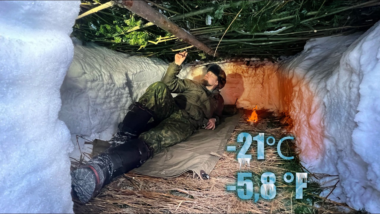 Deadly Challenge: Survival in the Snow With Knife and a Candle in the Wild Forest. DON'T REPEAT IT!