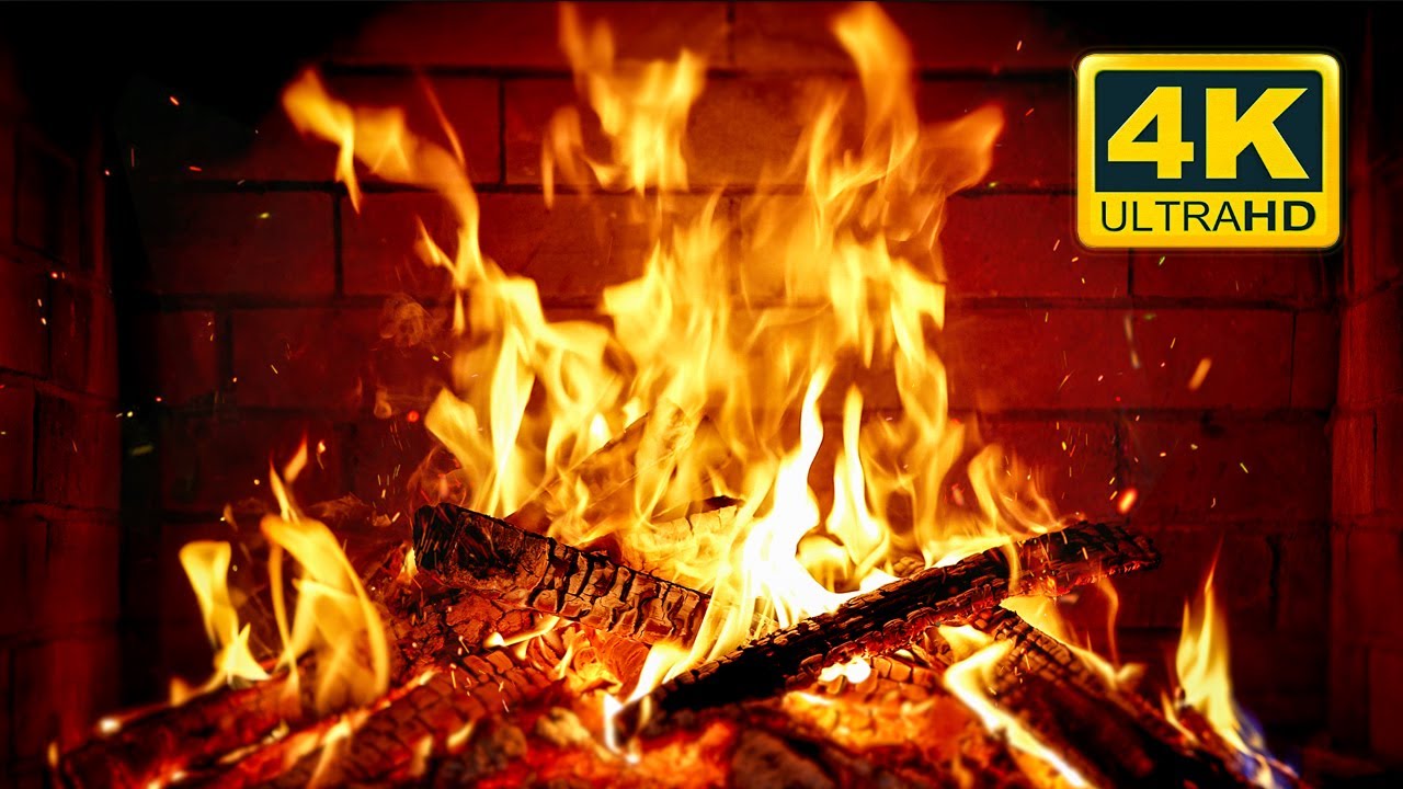 🔥 Cozy Fireplace 4K (12 HOURS). Fireplace with Crackling Fire Sounds. Crackling Fireplace 4K