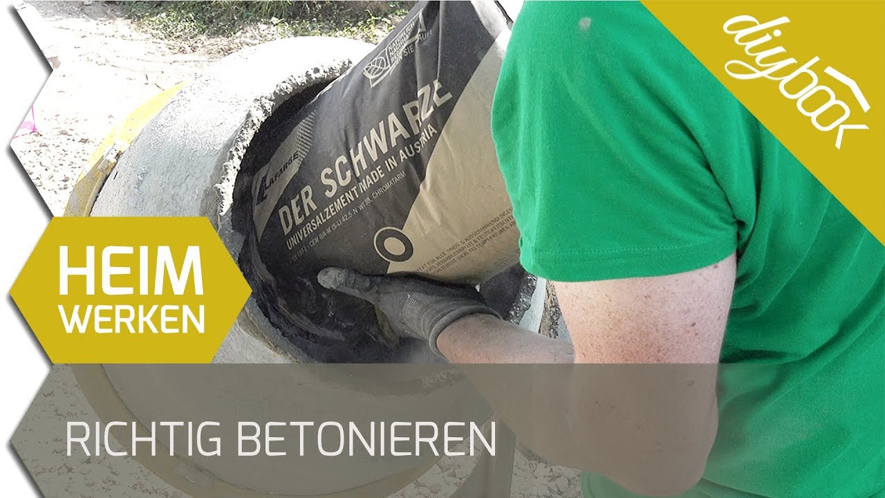 Richtig betonieren: Beton mischen aus Sand, Zement und Wasser