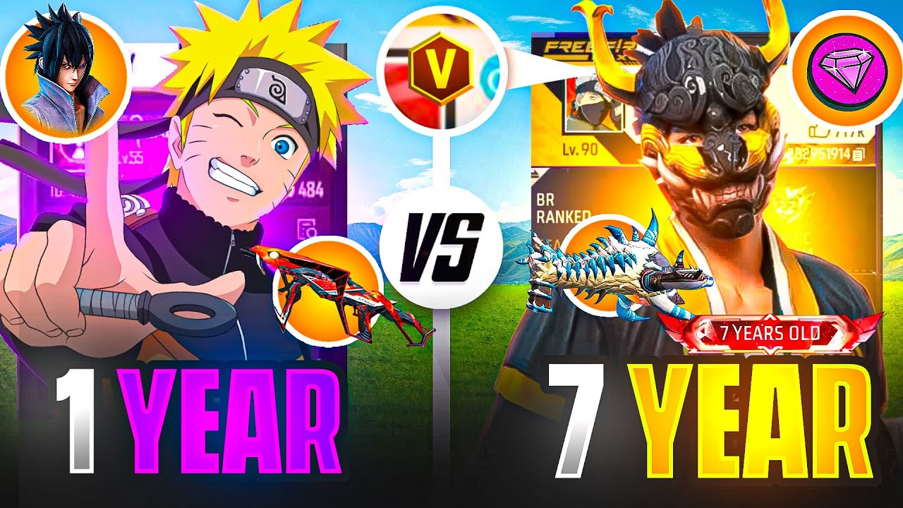 1 Year Old VS 7 Year Old Free Fire ID 😲 - Garena Free Fire