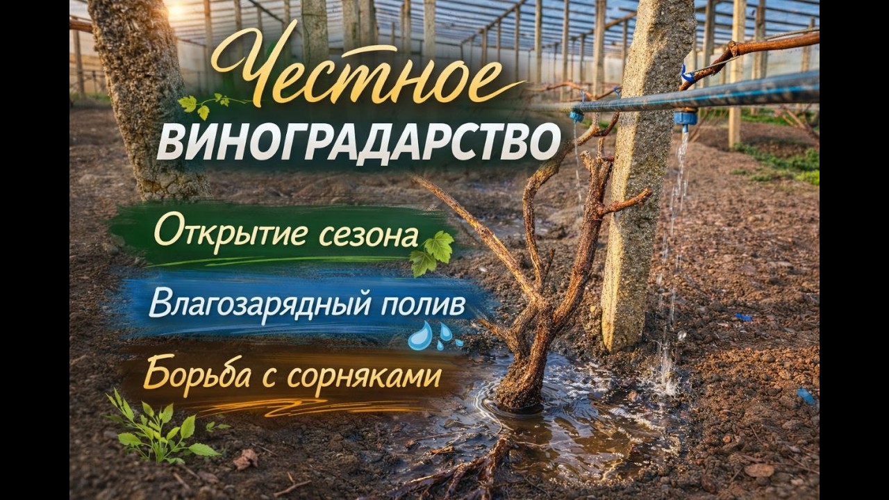 Честное виноградарство   Открытие сезона   Влагозарядный полив   Борьба с сорняками