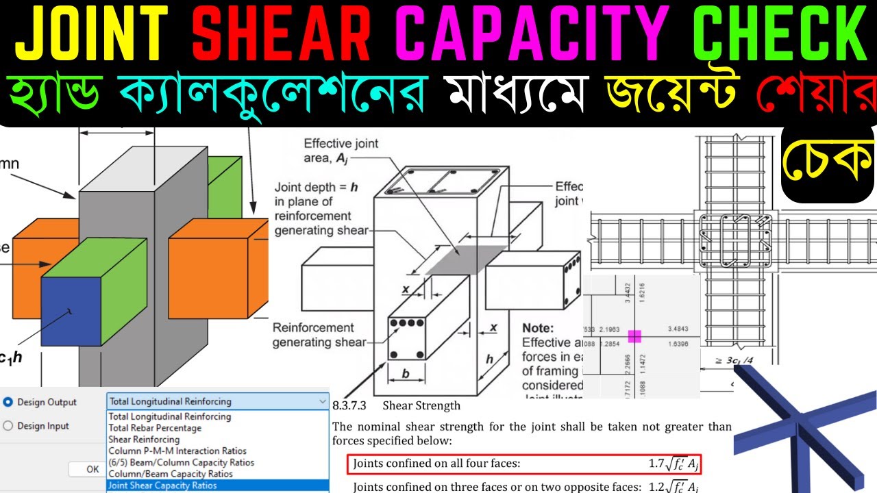 Joint Shear Check as per BNBC 2020 & ACI 318-25 || Joint Shear Check by Manual/hand Calculation ||