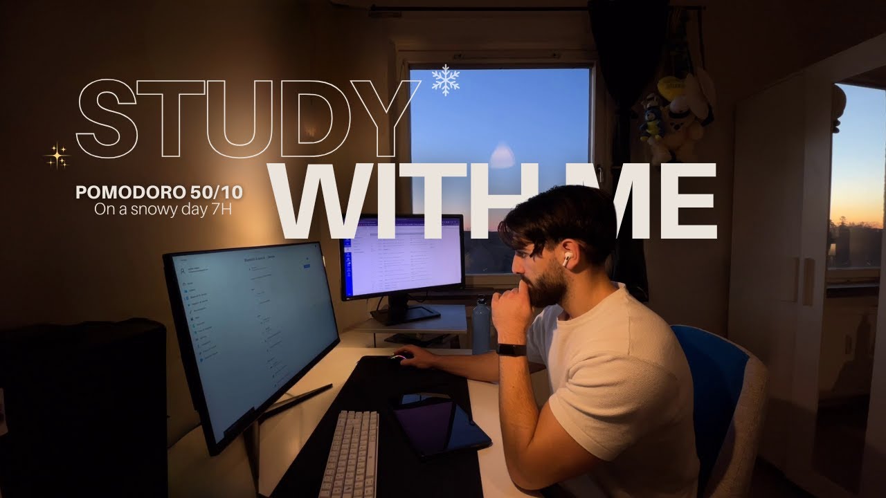 🎓 7H - Study with me 📚 | 50/10 Pomodoro ⏳ | Cozy fireplace ❄️🔥| Engineering Student ⚙️