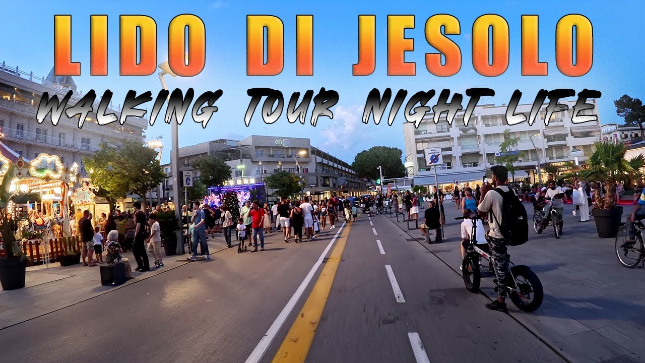 Lido Di Jesolo Italia Center Market Walk Tour 4k video