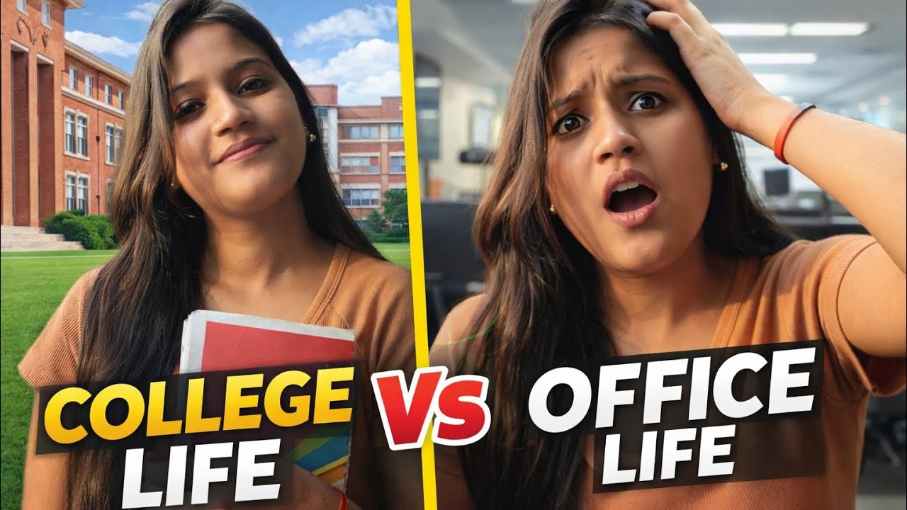 College vs Office-real difference samajh aa gaya#collegevsoffice #collegelife #officelife #corporate
