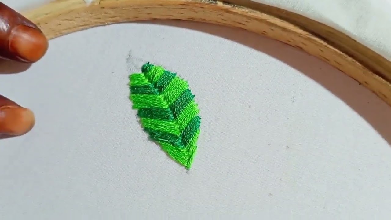 Hand Embroidery Designs |how to stitch leaf design for beginners @SahinaArts