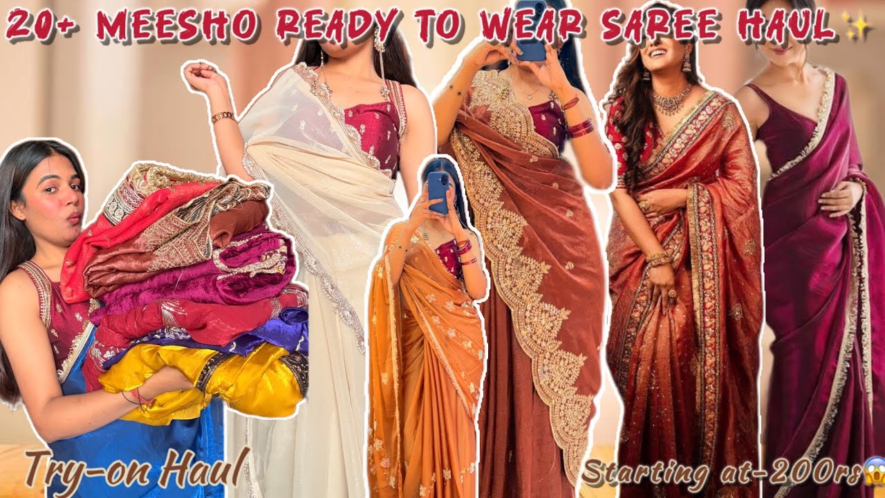 *Huge*MEESHO SAREE WITH *STICHED BLOUSE* HAUL🛍️😍||under-1000rs😱||Try-on Haul😍||somyarajput
