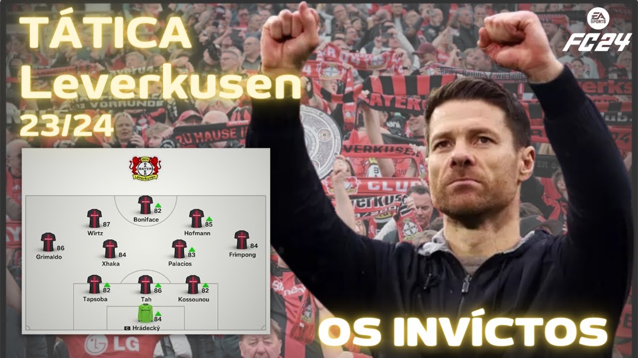 Tatica Bayer Leverkusen 23/24 do Xabi Alonso no FC 24 / FIFA - Campeão Alemão Invícto