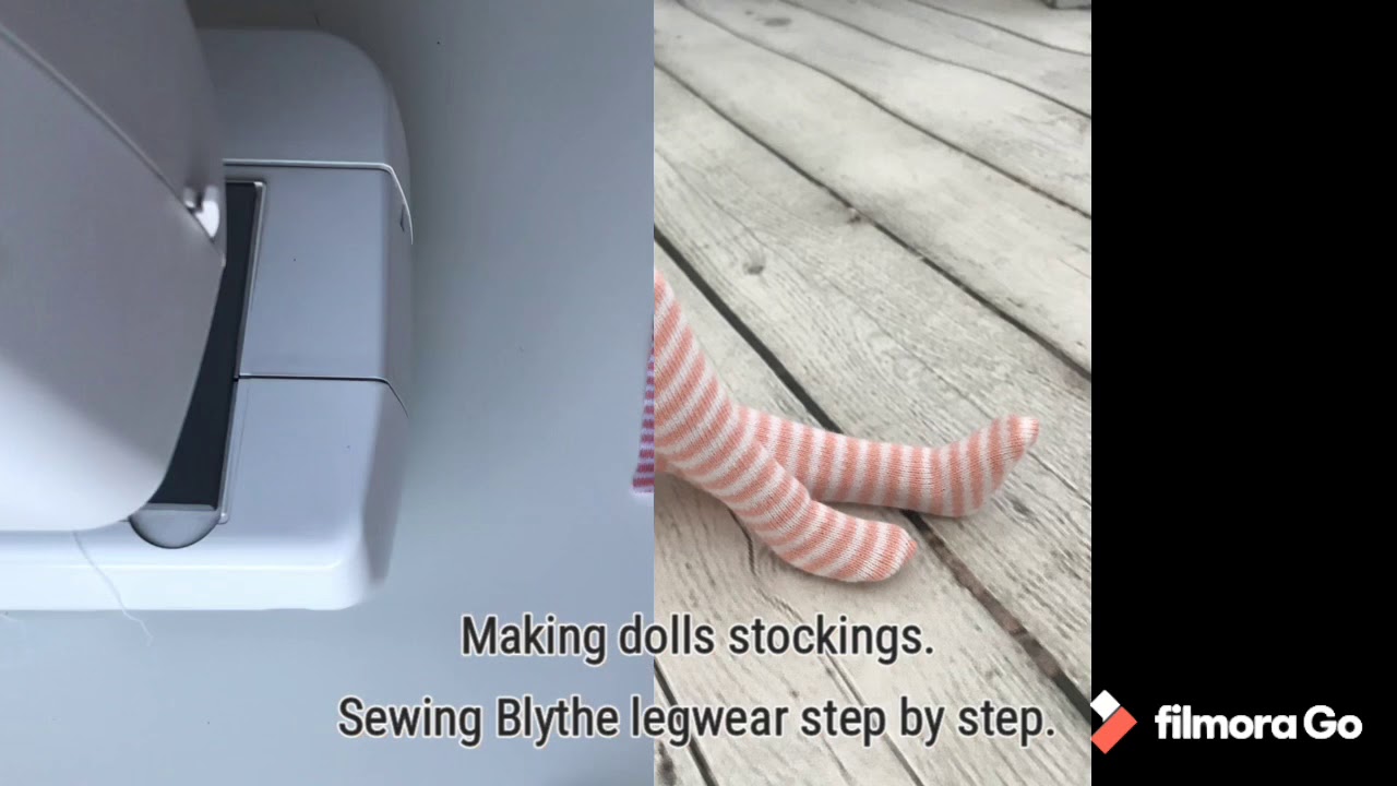 Making dolls legwear. Sewing Blythe stockings step by step.