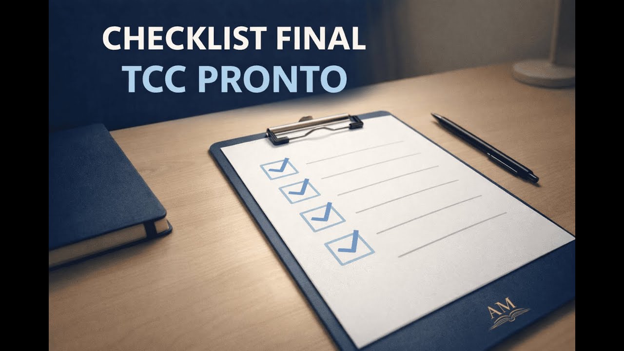 Checklist final do TCC: tema e problema de pesquisa antes de escrever