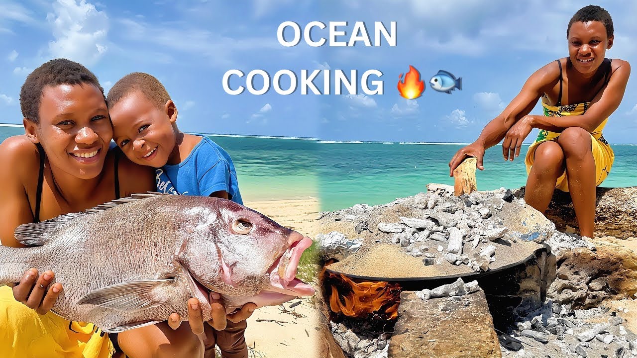 Buried in Sand & Grilled by the Indian Ocean 🌊🐟 with My Kids | Building Our Dream Home in Africa 🏡✨