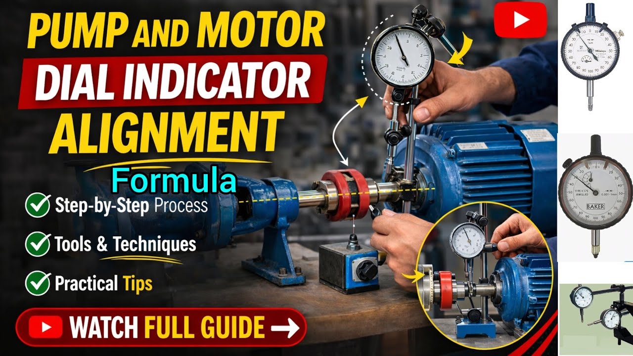 Pump Motor Alignment by Dial Indicator | Step by Step Method in Hindi | Alignment Formula in Hindi 