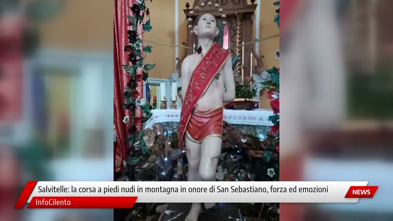 Salvitelle, la corsa a piedi nudi in montagna in onore di San Sebastiano